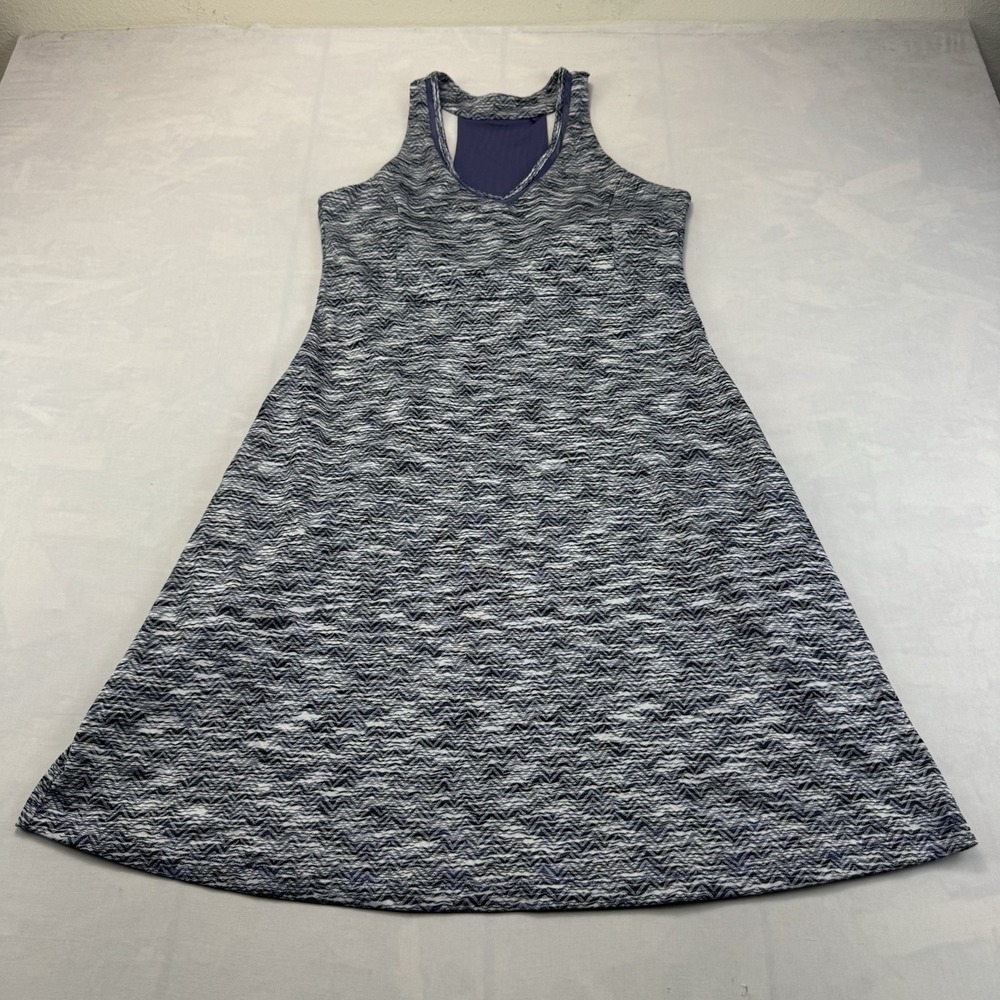 MPG M Blue Gray Chevron Athletic Racerback Tennis Dress
